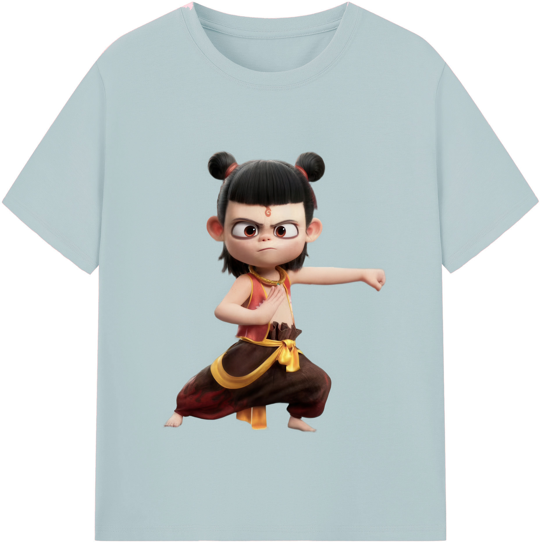 （画像用） Ne Zha 2 ナタ 魔童の大暴れ 綿100％半袖Tシャツ（フロントプリント）